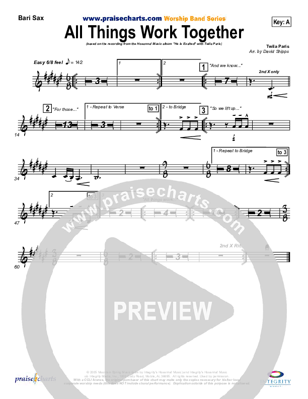 All Things Work Together Bari Sax (Twila Paris)