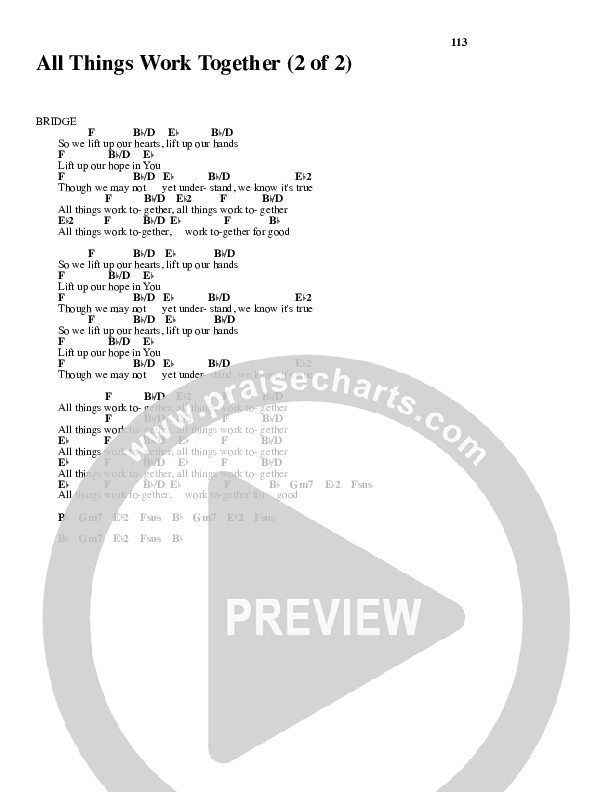 All Things Work Together Chords & Lyrics (Twila Paris)