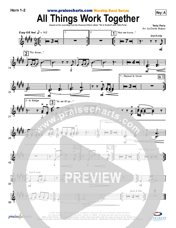 All Things Work Together Brass Pack (Twila Paris)