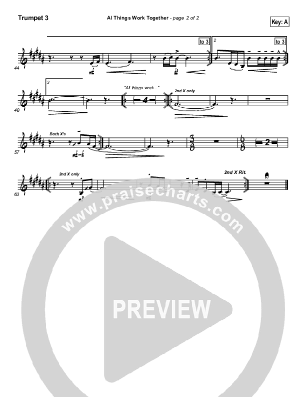 All Things Work Together Trumpet 3 (Twila Paris)