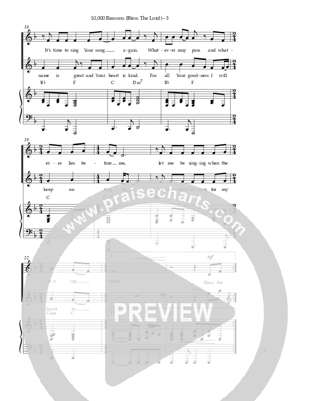 10,000 Reasons (Bless The Lord) (Choral Anthem SATB) Piano/Choir (SATB) (Matt Redman / NextGen Worship / Arr. Richard Kingsmore)