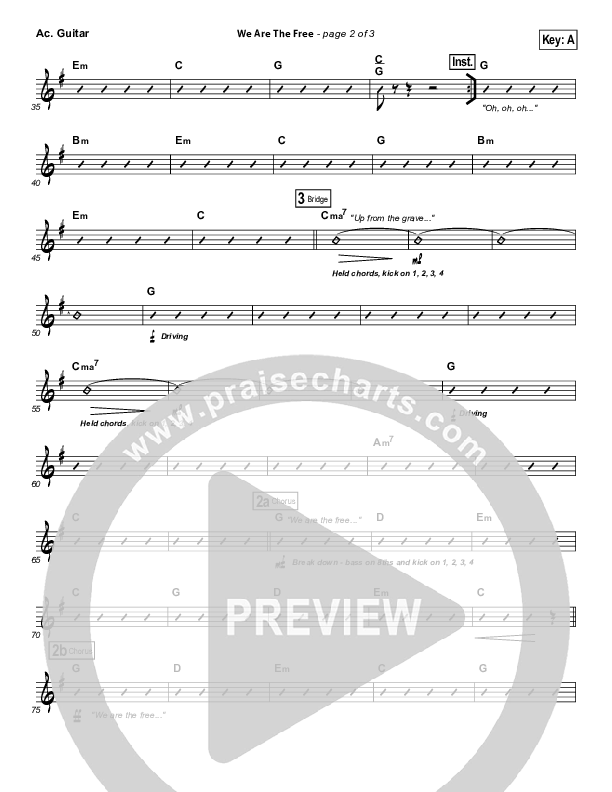 We Are The Free (Choral Anthem SATB) Acoustic Guitar (Matt Redman / Arr. Richard Kingsmore)