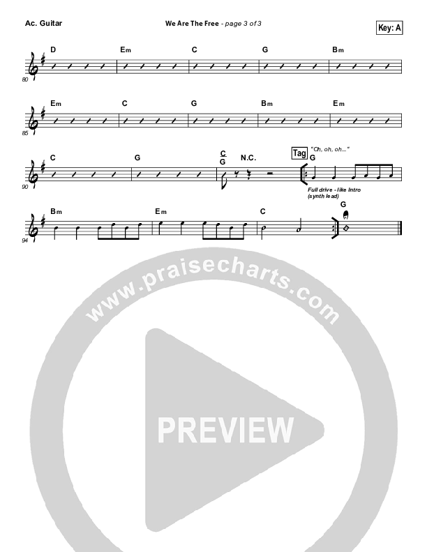 We Are The Free (Choral Anthem SATB) Acoustic Guitar (Matt Redman / Arr. Richard Kingsmore)