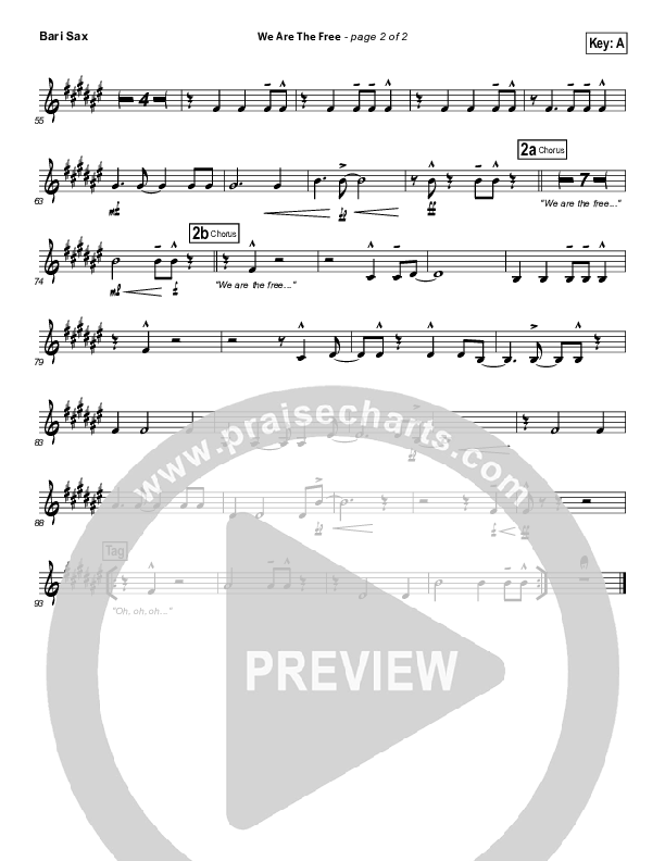 We Are The Free (Choral Anthem SATB) Bari Sax (Matt Redman / Arr. Richard Kingsmore)