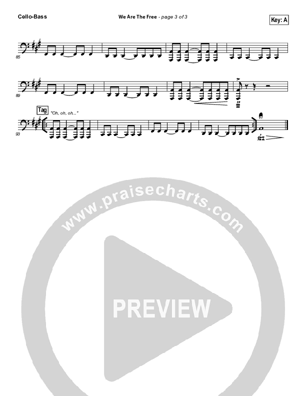 We Are The Free (Choral Anthem SATB) Cello/Bass (Matt Redman / Arr. Richard Kingsmore)