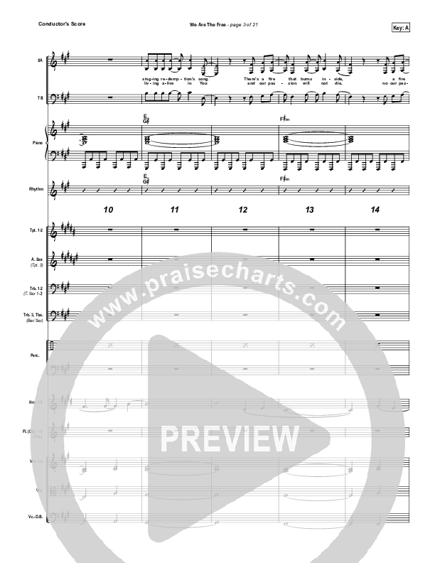 We Are The Free (Choral Anthem SATB) Conductor's Score (Matt Redman / Arr. Richard Kingsmore)
