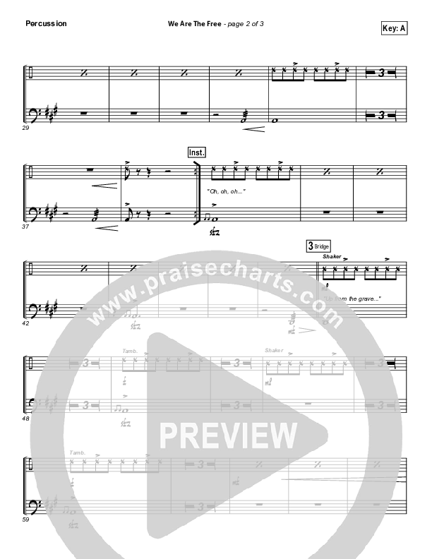 We Are The Free (Choral Anthem SATB) Percussion (Matt Redman / Arr. Richard Kingsmore)