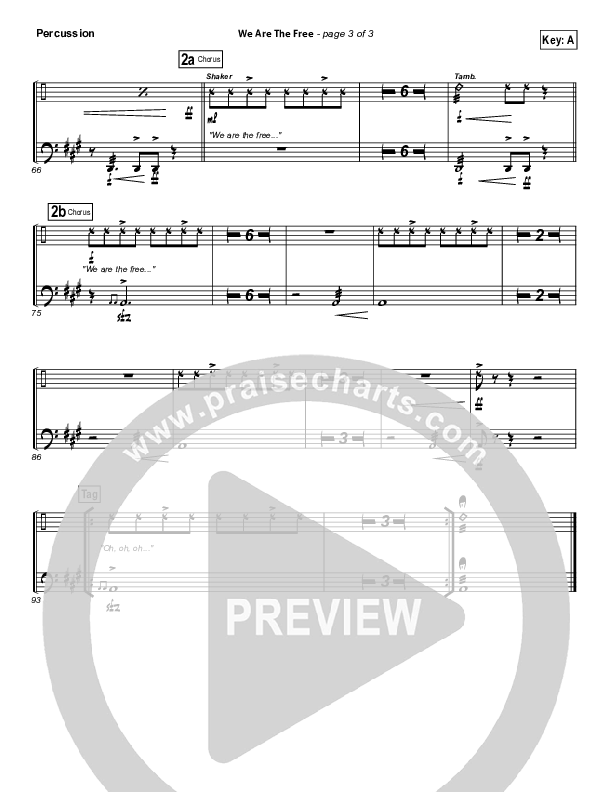 We Are The Free (Choral Anthem SATB) Percussion (Matt Redman / Arr. Richard Kingsmore)