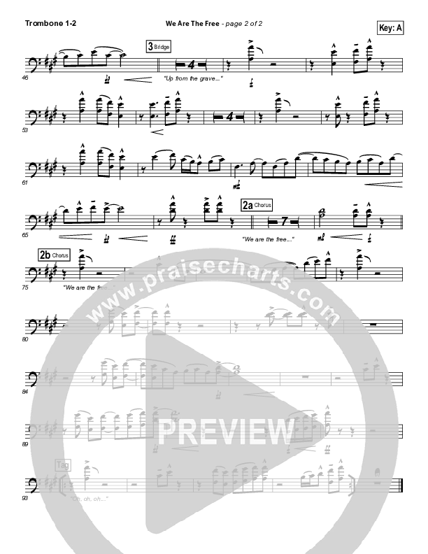 We Are The Free (Choral Anthem SATB) Trombone 1/2 (Matt Redman / Arr. Richard Kingsmore)