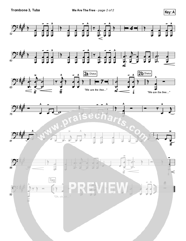 We Are The Free (Choral Anthem SATB) Trombone 3/Tuba (Matt Redman / Arr. Richard Kingsmore)