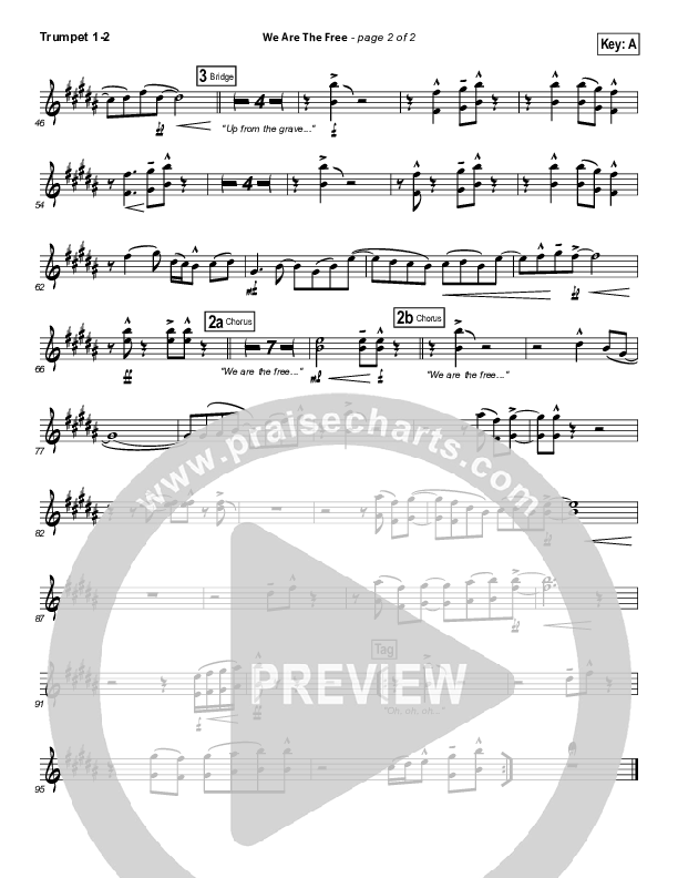 We Are The Free (Choral Anthem SATB) Trumpet 1,2 (Matt Redman / Arr. Richard Kingsmore)