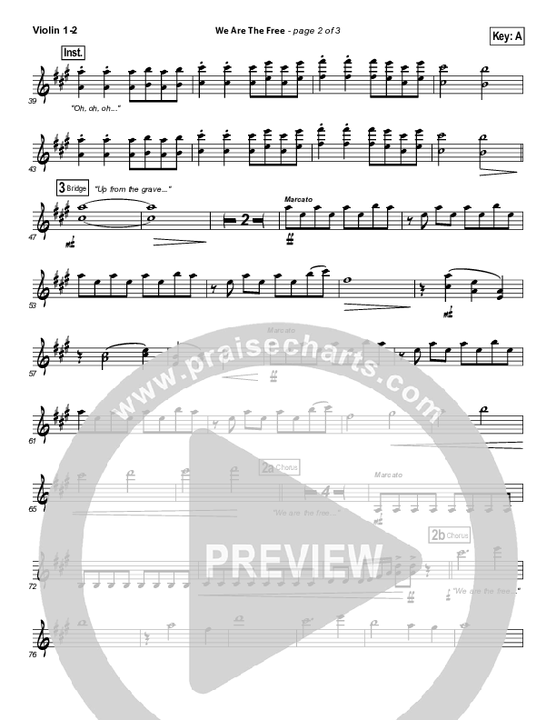 We Are The Free (Choral Anthem SATB) Violin 1/2 (Matt Redman / Arr. Richard Kingsmore)