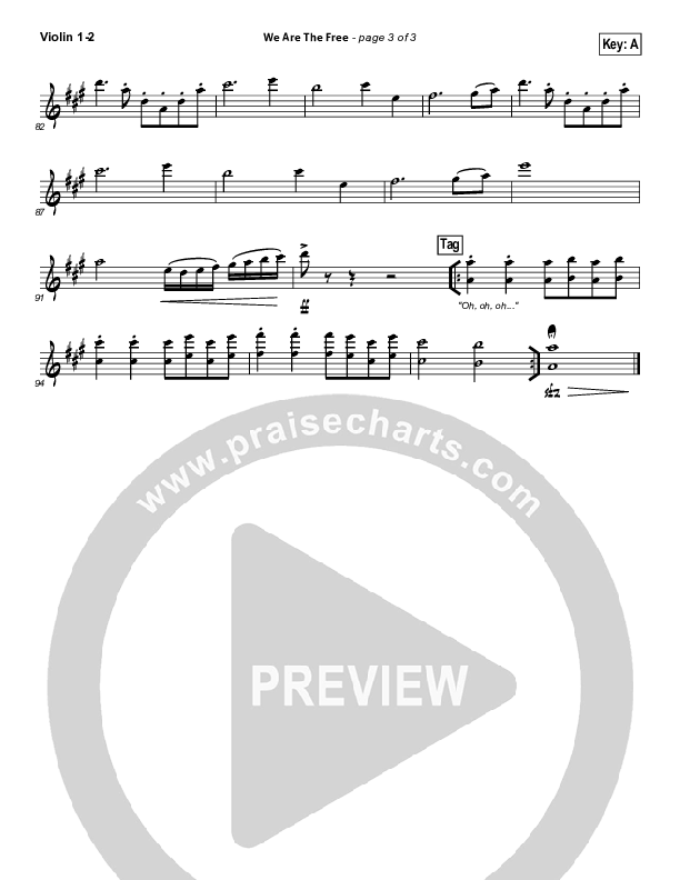 We Are The Free (Choral Anthem SATB) Violin 1/2 (Matt Redman / Arr. Richard Kingsmore)