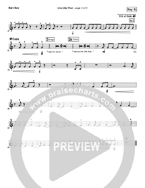 Live Like That Bari Sax (Sidewalk Prophets)