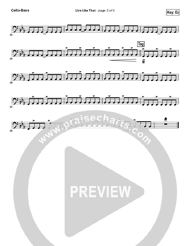 Live Like That Cello/Bass (Sidewalk Prophets)