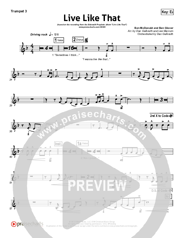 Live Like That Trumpet 3 (Sidewalk Prophets)