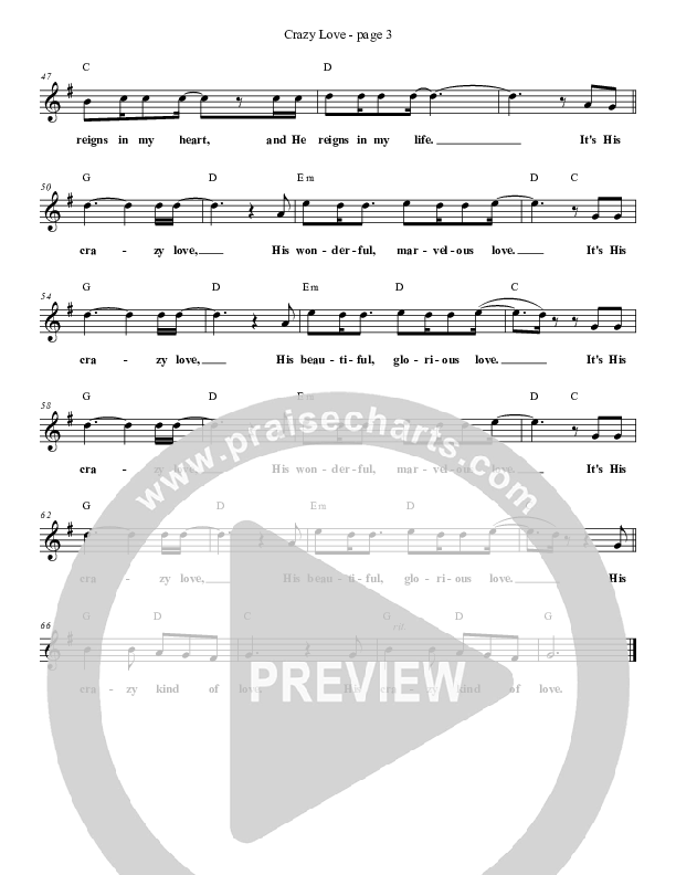 Crazy Love Lead Sheet (A Thousand Hills Music / Christopher Lane Jackson)