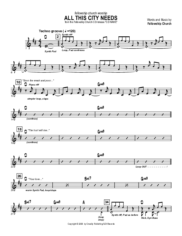 All This City Needs Rhythm Chart (Fellowship Creative)