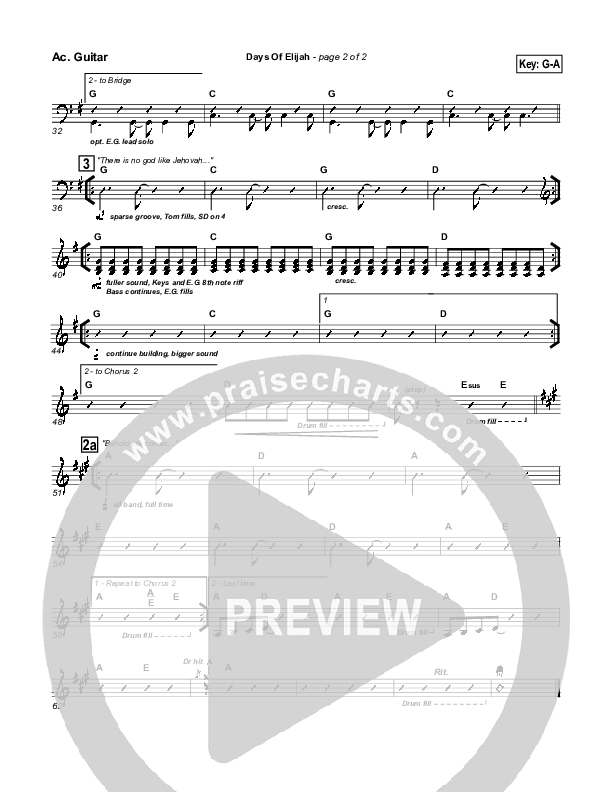 Days of Elijah Acoustic Guitar (Twila Paris)