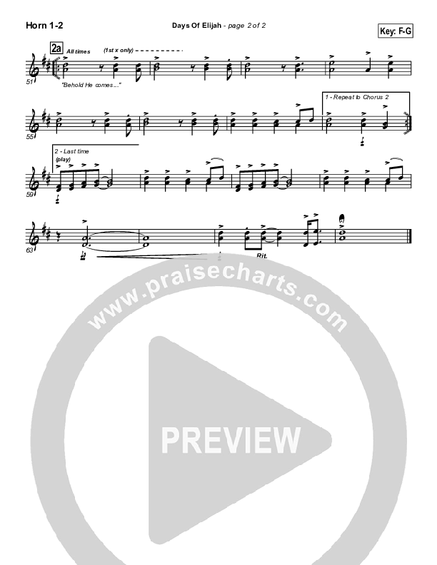 Days of Elijah Brass Pack (Twila Paris)