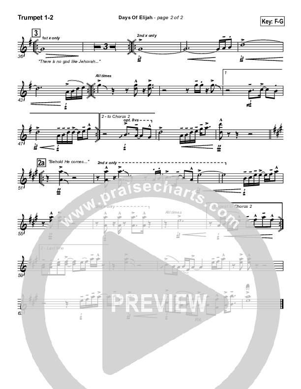 Days of Elijah Trumpet 1,2 (Twila Paris)