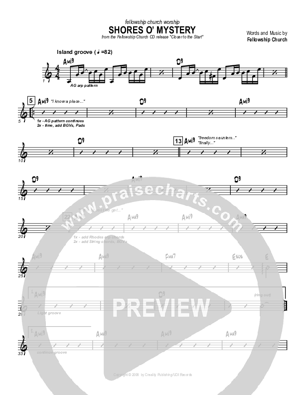 Shores Of Mystery Rhythm Chart (Fellowship Creative)