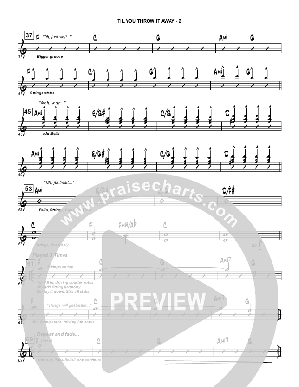 Til You Throw It Away Rhythm Chart (Fellowship Creative)