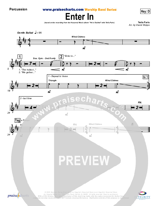 Enter In Percussion (Twila Paris)