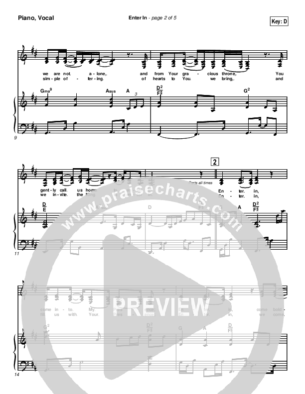 Enter In Piano/Vocal (Twila Paris)