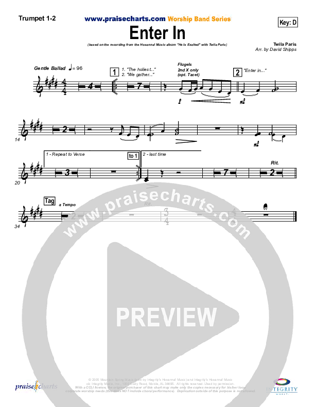 Enter In Brass Pack (Twila Paris)