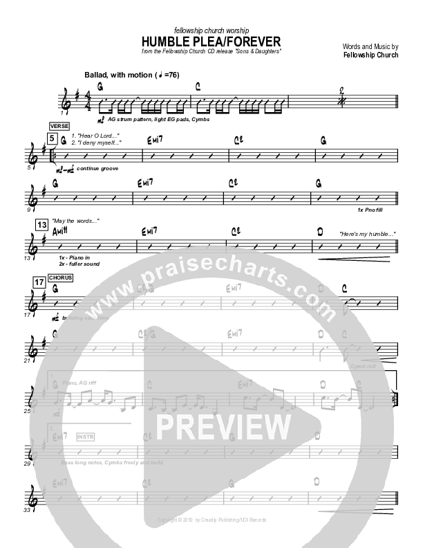 Humble Plea Forever Rhythm Chart (Fellowship Creative)