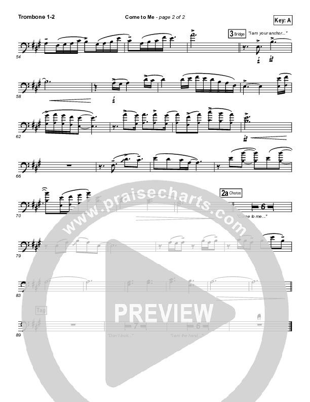 Come To Me Trombone 1/2 (Bethel Music / Jenn Johnson)