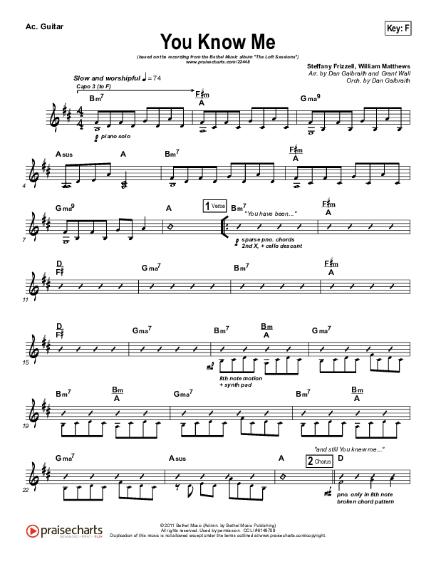 You Know Me Acoustic Guitar (Bethel Music)