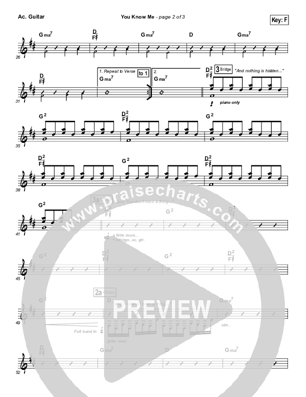 You Know Me Acoustic Guitar (Bethel Music)