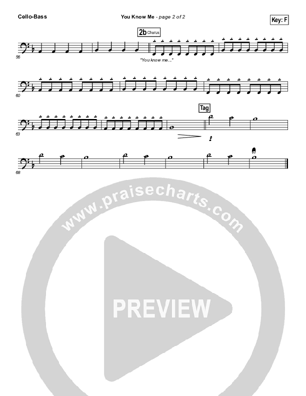 You Know Me Cello/Bass (Bethel Music)