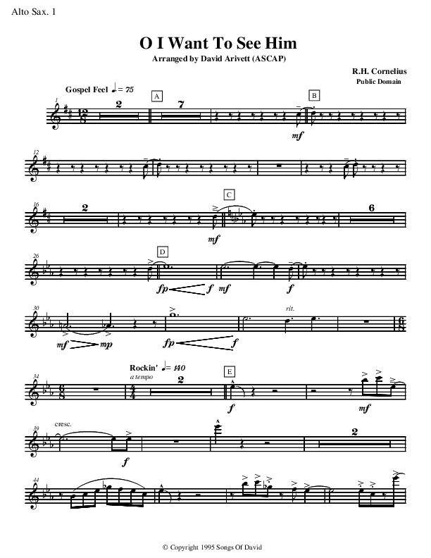 O I Want to See Him Alto Sax 1/2 (David Arivett)
