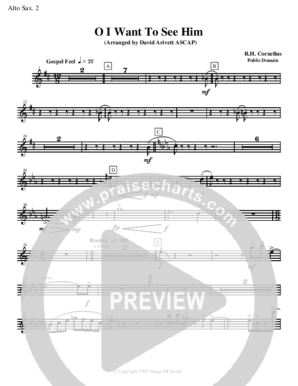 O I Want to See Him Alto Sax 1/2 (David Arivett)