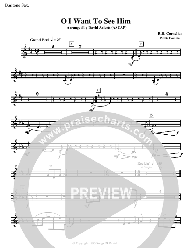 O I Want to See Him Bari Sax (David Arivett)