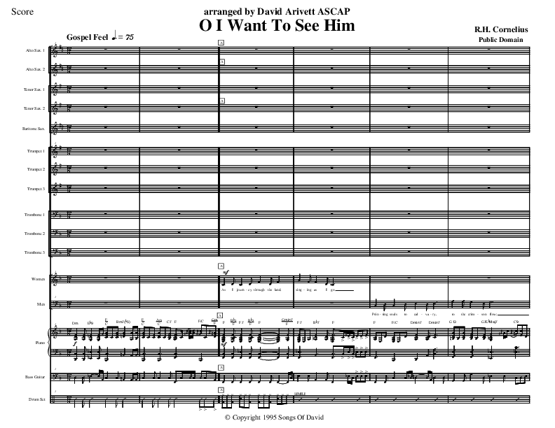 O I Want to See Him Orchestration (David Arivett)