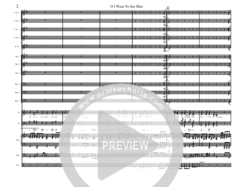 O I Want to See Him Conductor's Score (David Arivett)