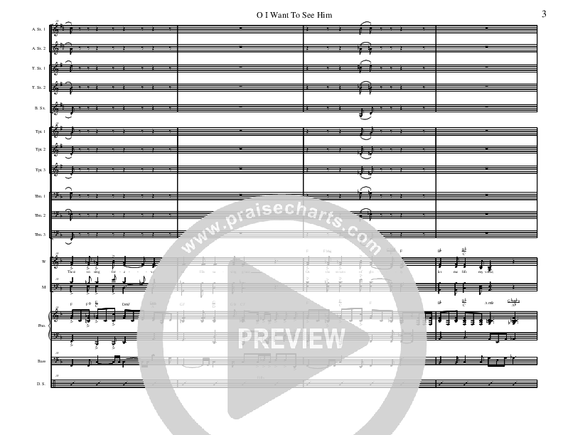 O I Want to See Him Conductor's Score (David Arivett)