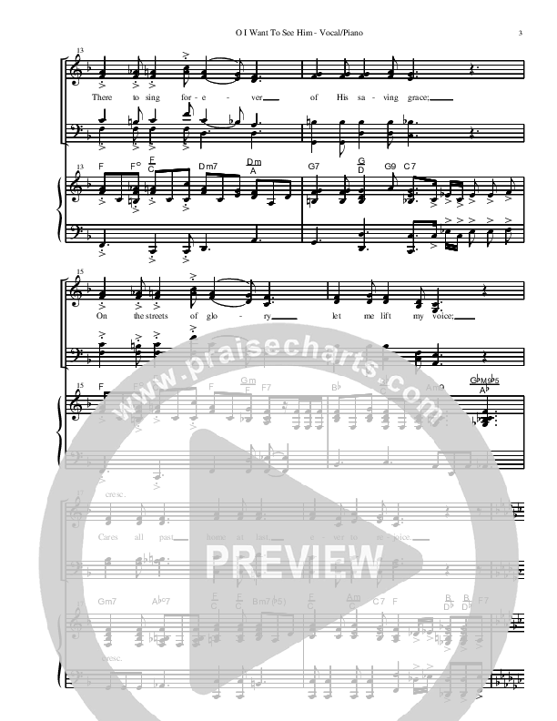 O I Want to See Him Piano/Vocal (SATB) (David Arivett)