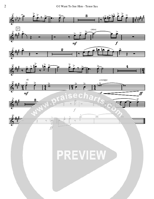 O I Want to See Him Tenor Sax 1/2 (David Arivett)