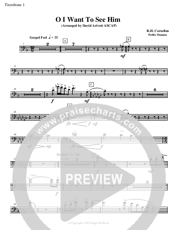 O I Want to See Him Trombone 1 (David Arivett)
