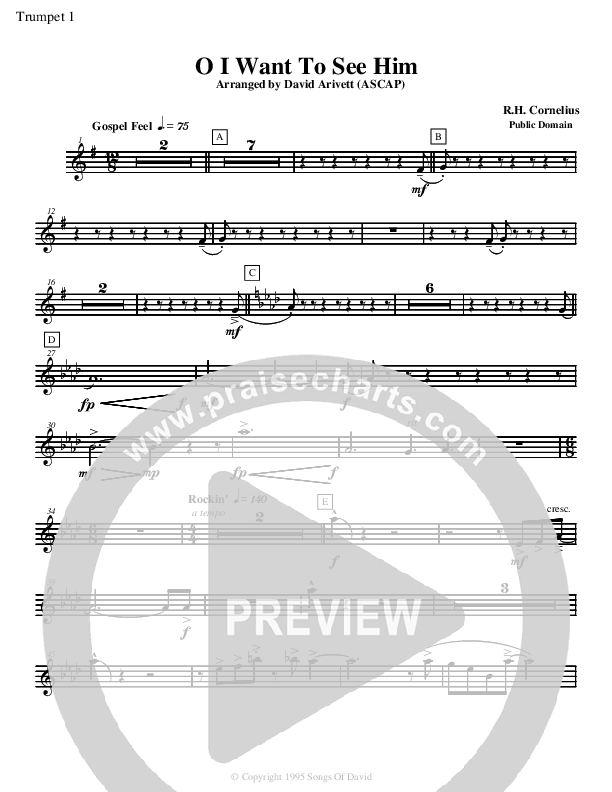 O I Want to See Him Trumpet 1 (David Arivett)