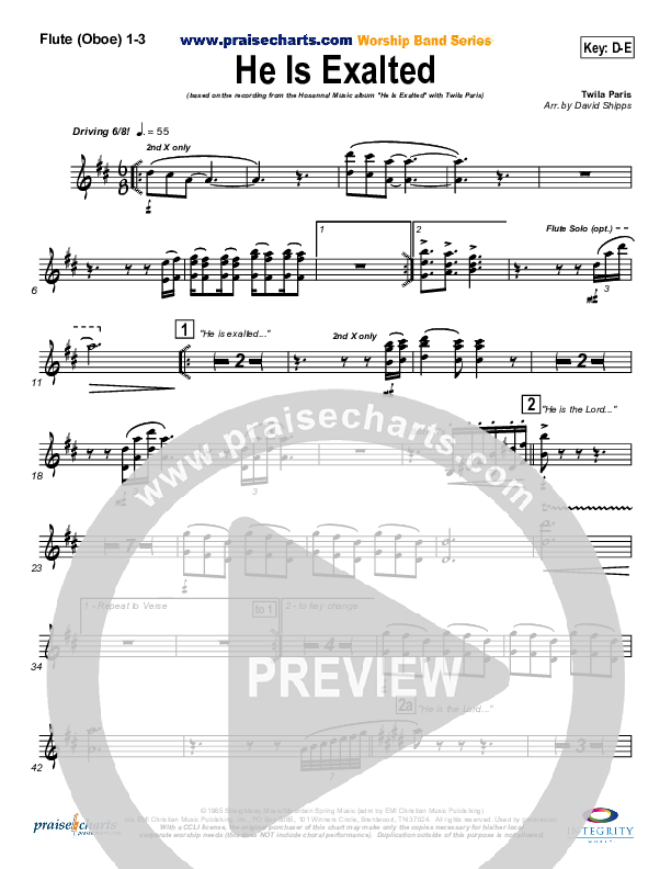 He Is Exalted Wind Pack (Twila Paris)