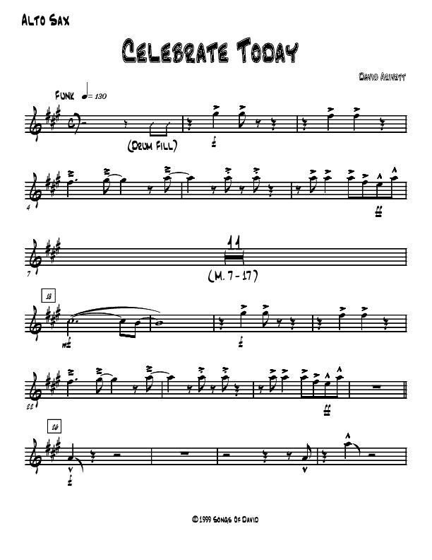Celebrate Today Alto Sax (David Arivett)