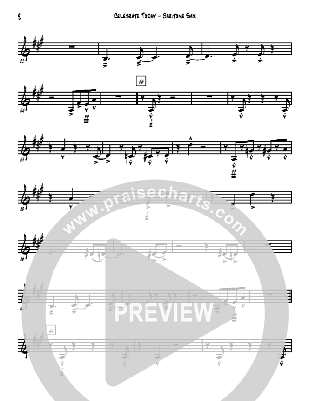 Celebrate Today Bari Sax (David Arivett)