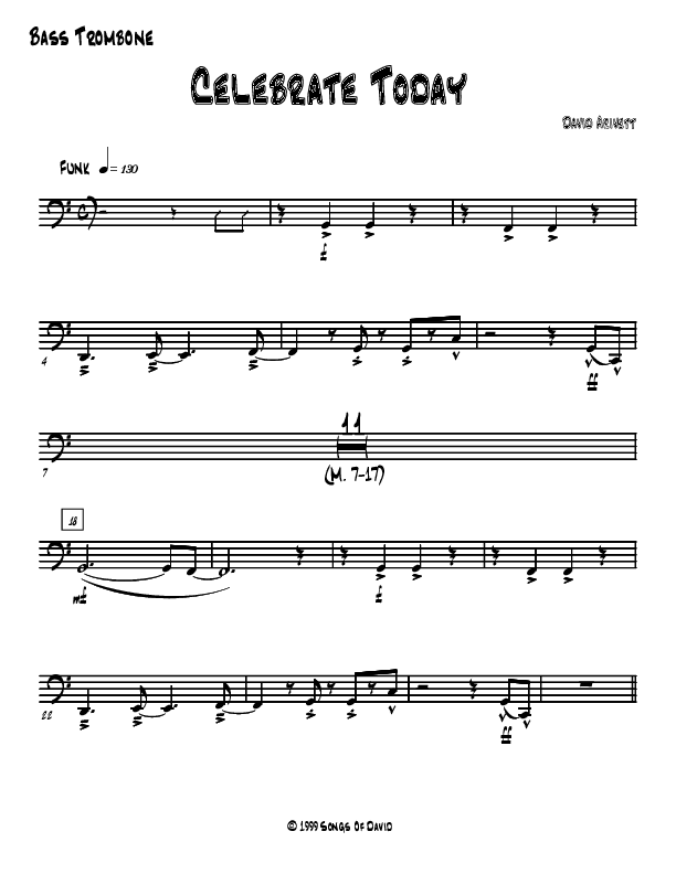 Celebrate Today Bass Trombone (David Arivett)