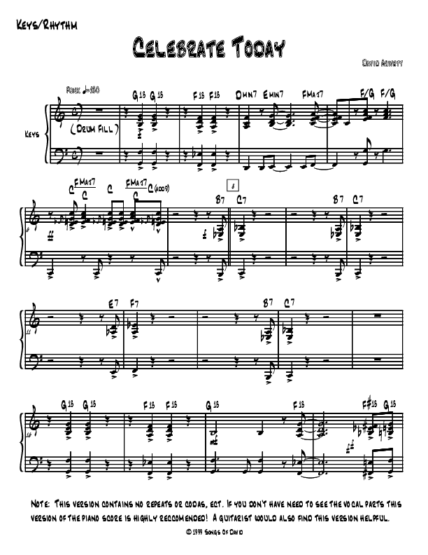 Celebrate Today Piano Sheet (David Arivett)